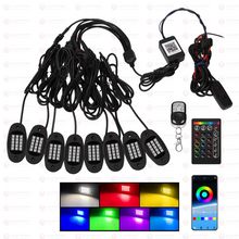 Load image into Gallery viewer, 8 Pods RGB LED Rock Lights Kit Offroad Ute Underbody Music Wireless APP + Remote