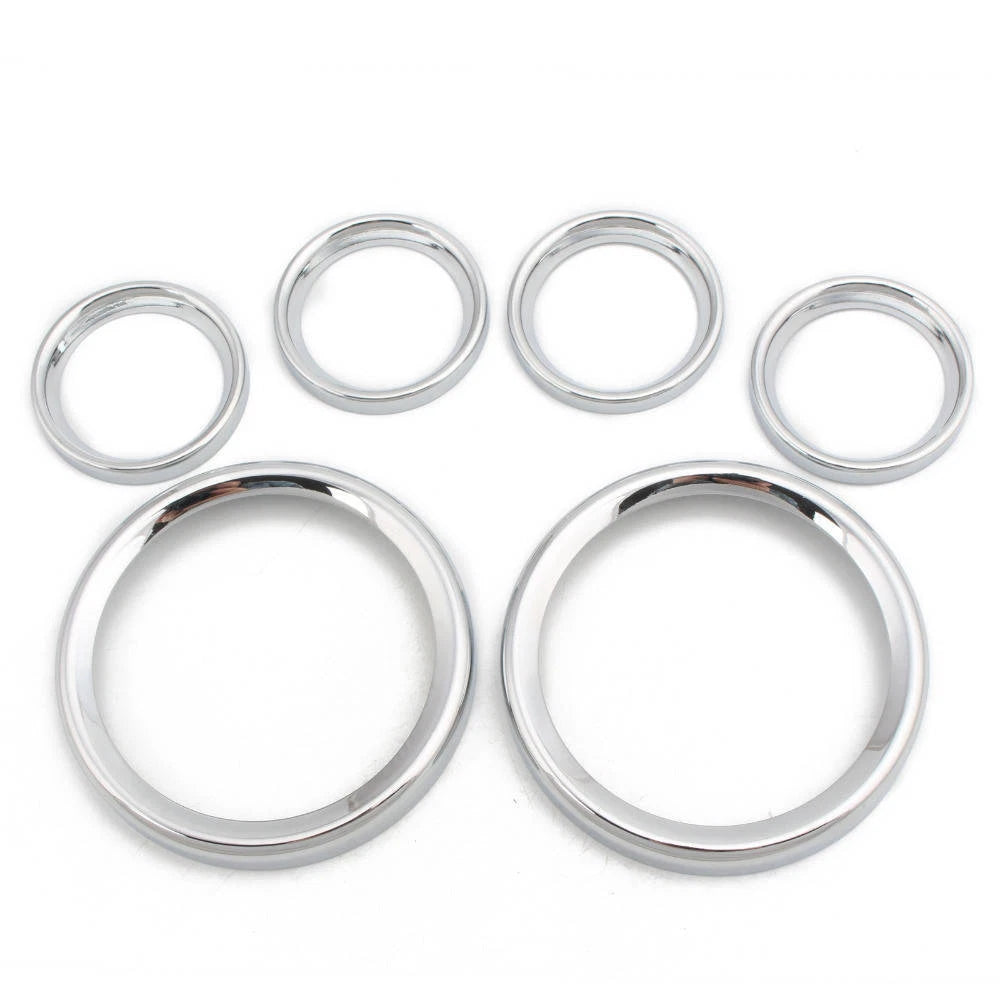 6pcs Instrument board Burst Gauge Bezel For Harley Electra Glide Street Glide ST