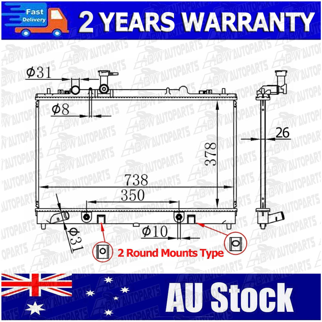 Premium Quality Radiator For MAZDA 6 GG GH 7/2002-12 Auto Manual *2 Round Mount*