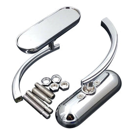 Chrome Motorcycle Mini Oval Rearview Mirrors for Harley Sportster Dyna Softail S