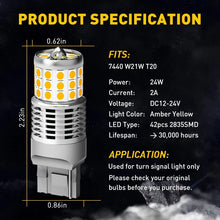 Load image into Gallery viewer, 2-10x T20 Amber LED Indicator Turn Signal Light Bulb 7443 Canbus 7440 Error NEWA