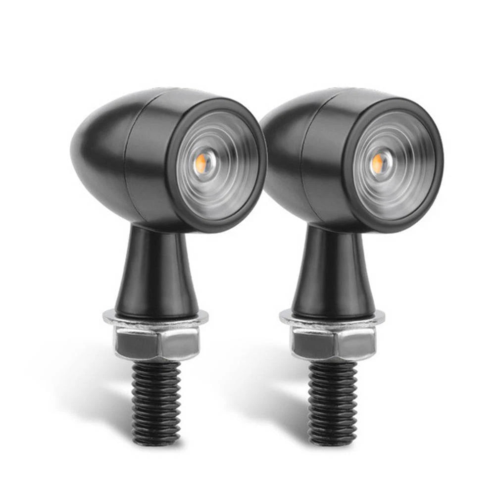 2X LED Indicators Amber Turn Signal Lights Mini Lamps Motorcycle Bike Universal