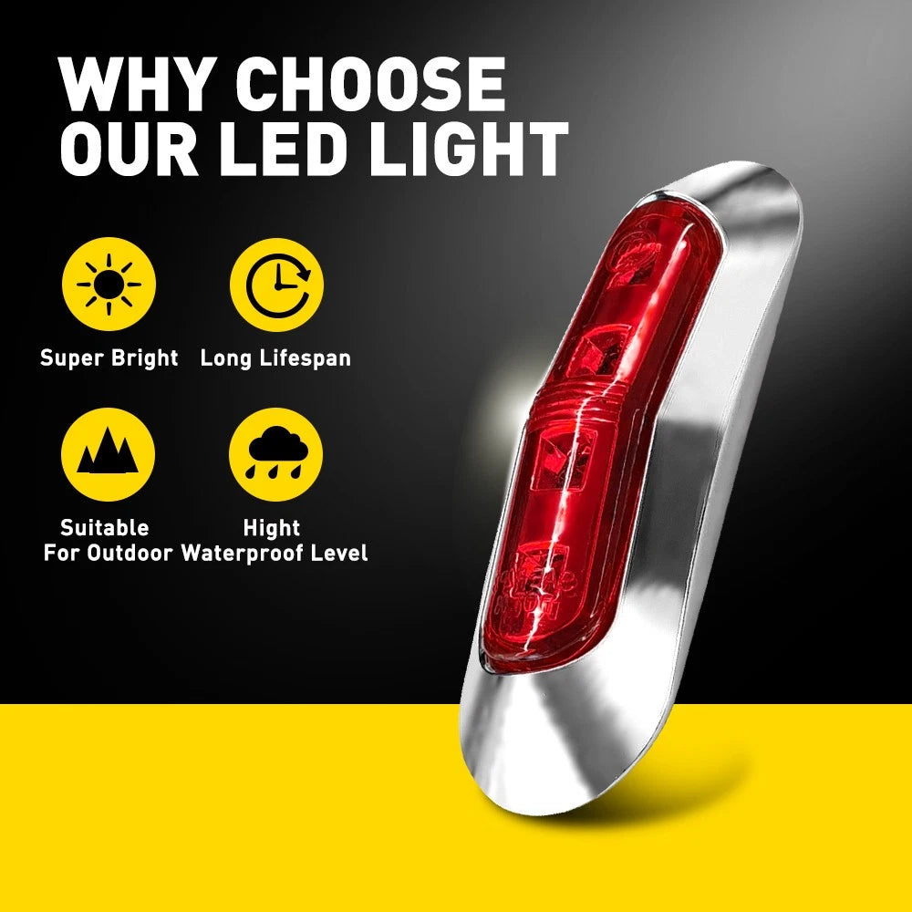 10x Red LED Clearance Lights Side Marker Lamp Trailer Truck Caravan Lorry IP67