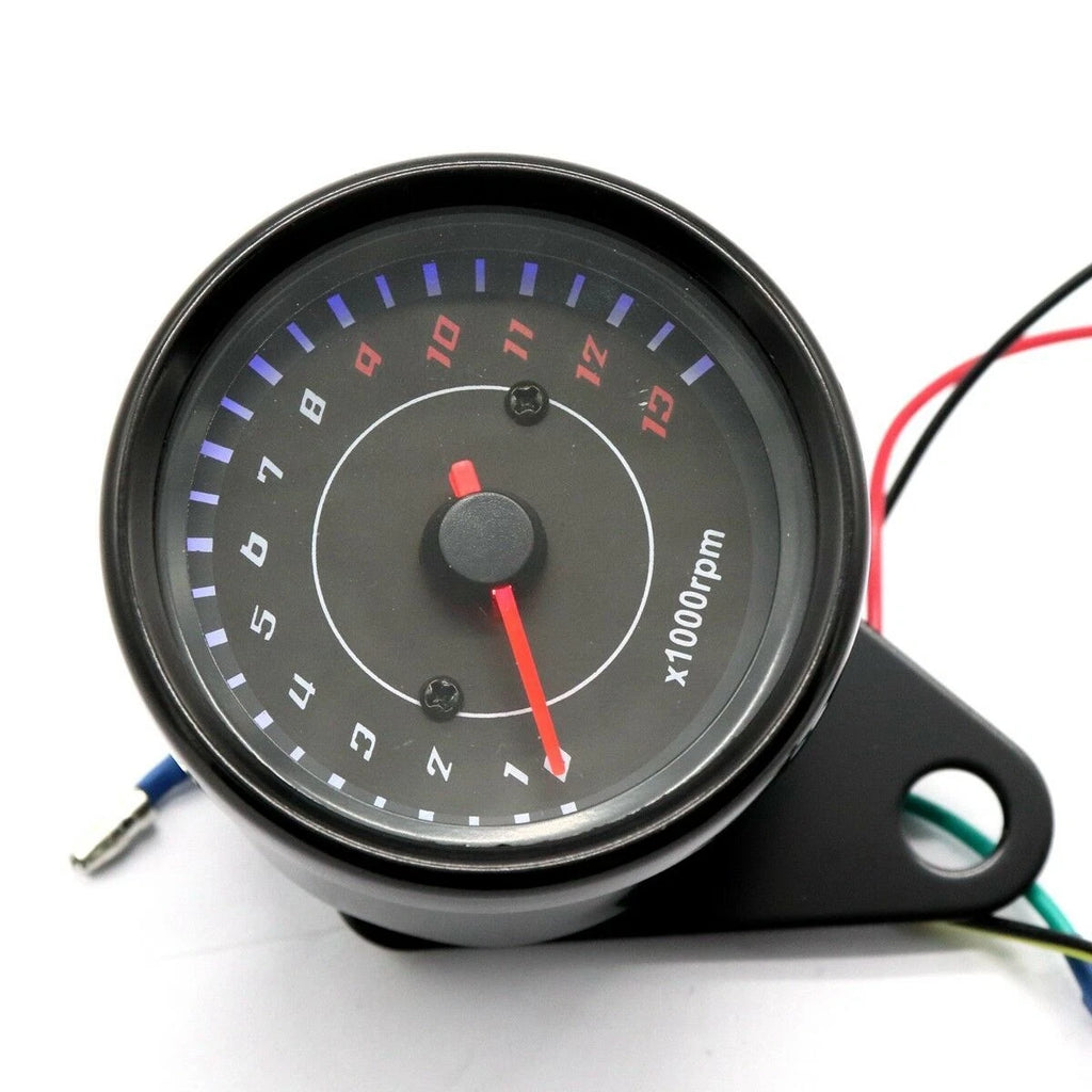 LED Backlight Universal Motorcycle 0-13000RPM Tachometer Gauge Meter DC 12V ST
