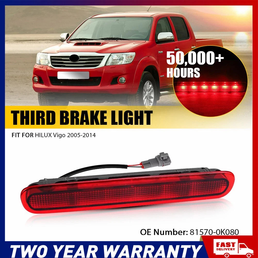 4X Red LED Tail Light Tailgate 3rd Brake Lamp For HILUX Vigo 2005-14 NEWA