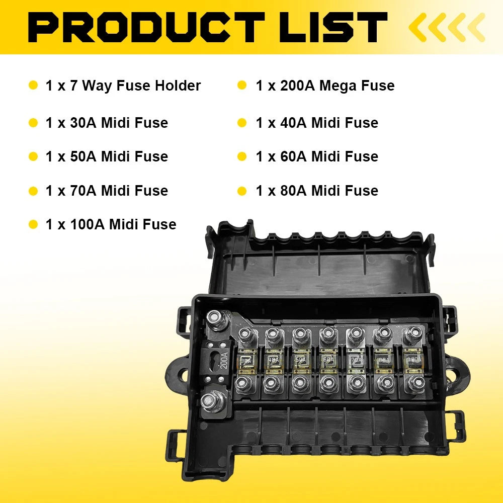 2x Universal 7-Way Waterproof Fuse Block ANM ANS for Car Boat Truck 12V-32V AU