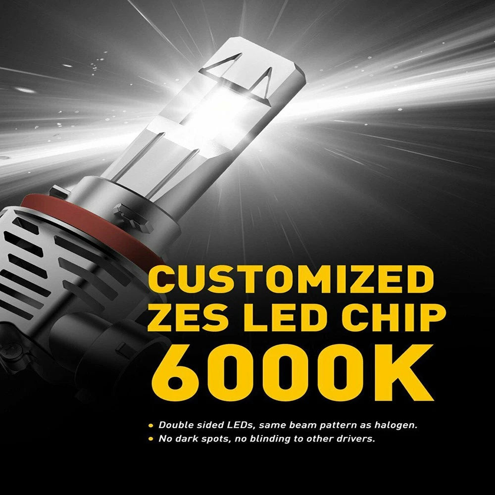 2-10x AUXITO H8/H9/H11 White LED Headlight 6500K Lights Bulb Headlamp Durable A2