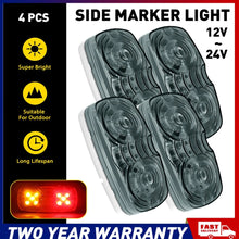 Load image into Gallery viewer, 4PCS Amber Red Led Clearance Lights Side Marker Lamp Trailer Truck Caravan IP67