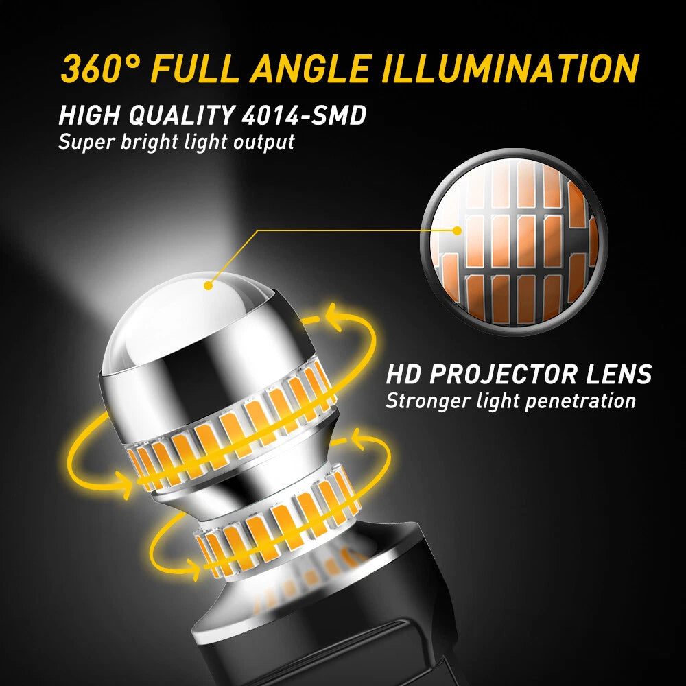 2PCS AUXITO Car LED Light Bulb Truck T20 7440 7443 Turn Signal Light Canbus Free