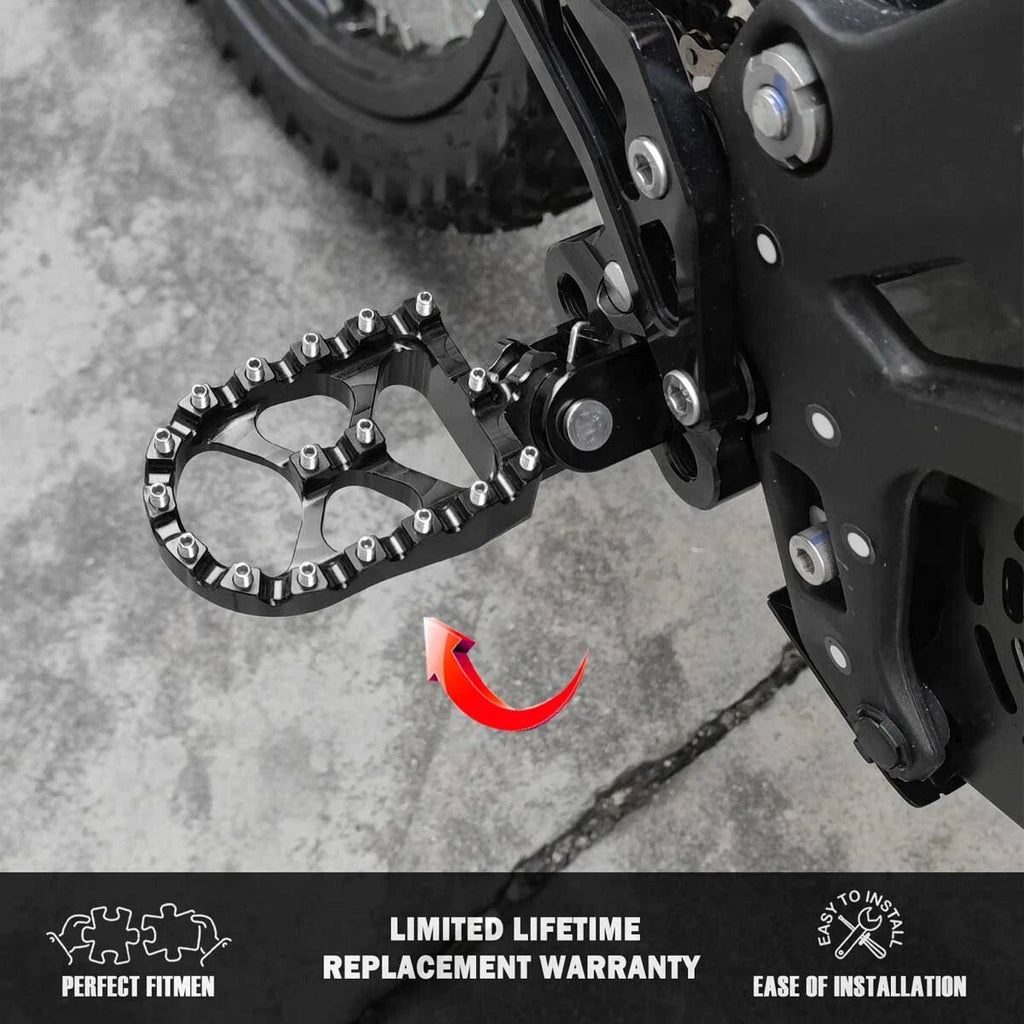 Black Wide Fat Footpegs Foot Pegs For Surron Sur-Ron Light Bee X For Segway X160