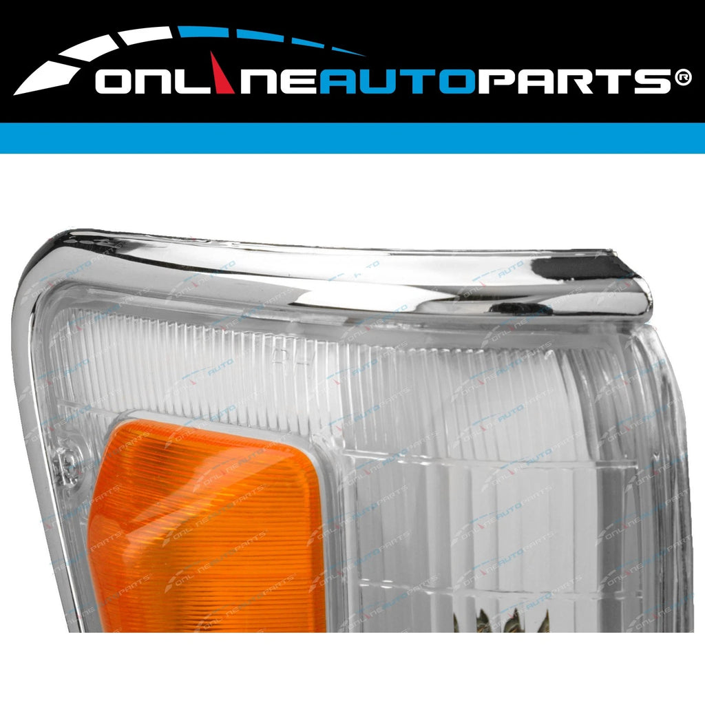 Pair Chrome Trim Corner Indicator Park Lights for Toyota Hilux 4WD Set 1988~1991