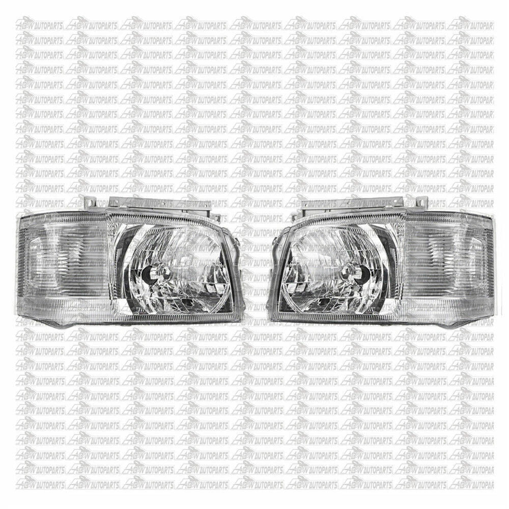 Pair of Head Light Lamp Chrome For Toyota Hiace TRH KDH Van Bus 2005~2010 LH+RH