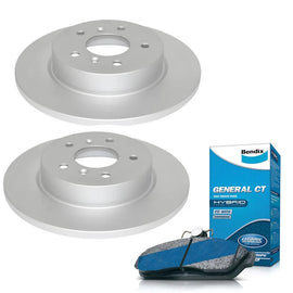 Bendix Rear Brake Pads + Rotors for Nissan Qashqai J11 FWD