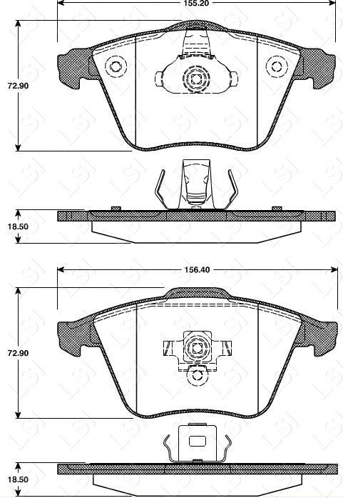 Front Brake Pads and Disc Rotors set for Volvo C70 T5 17 inch wheels 2006-2008