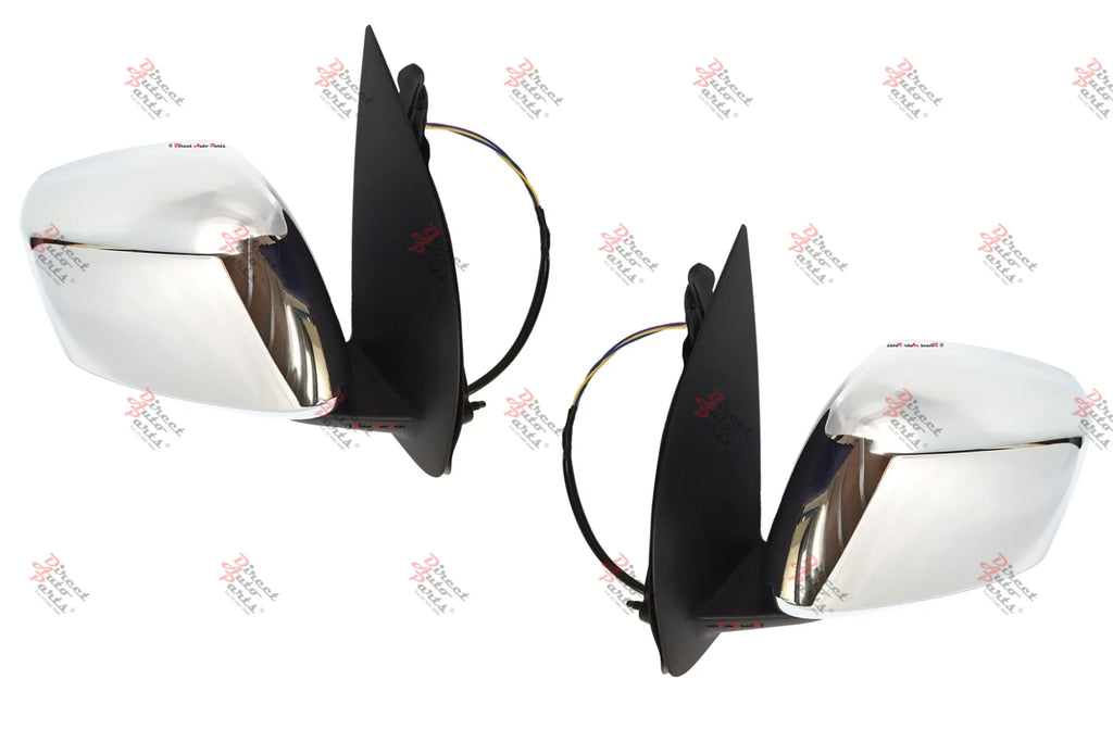 *NEW* DOOR MIRROR (ELECTRIC CHROME) for NISSAN NAVARA D40 5/2005 - 2015 PAIR