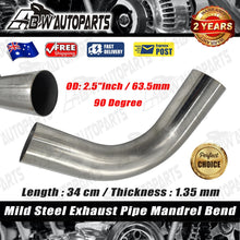 Load image into Gallery viewer, 2.5" INCH 63.5mm 90 Degree Long Leg Mandrel Bend Mild Steel Exhaust Pipe