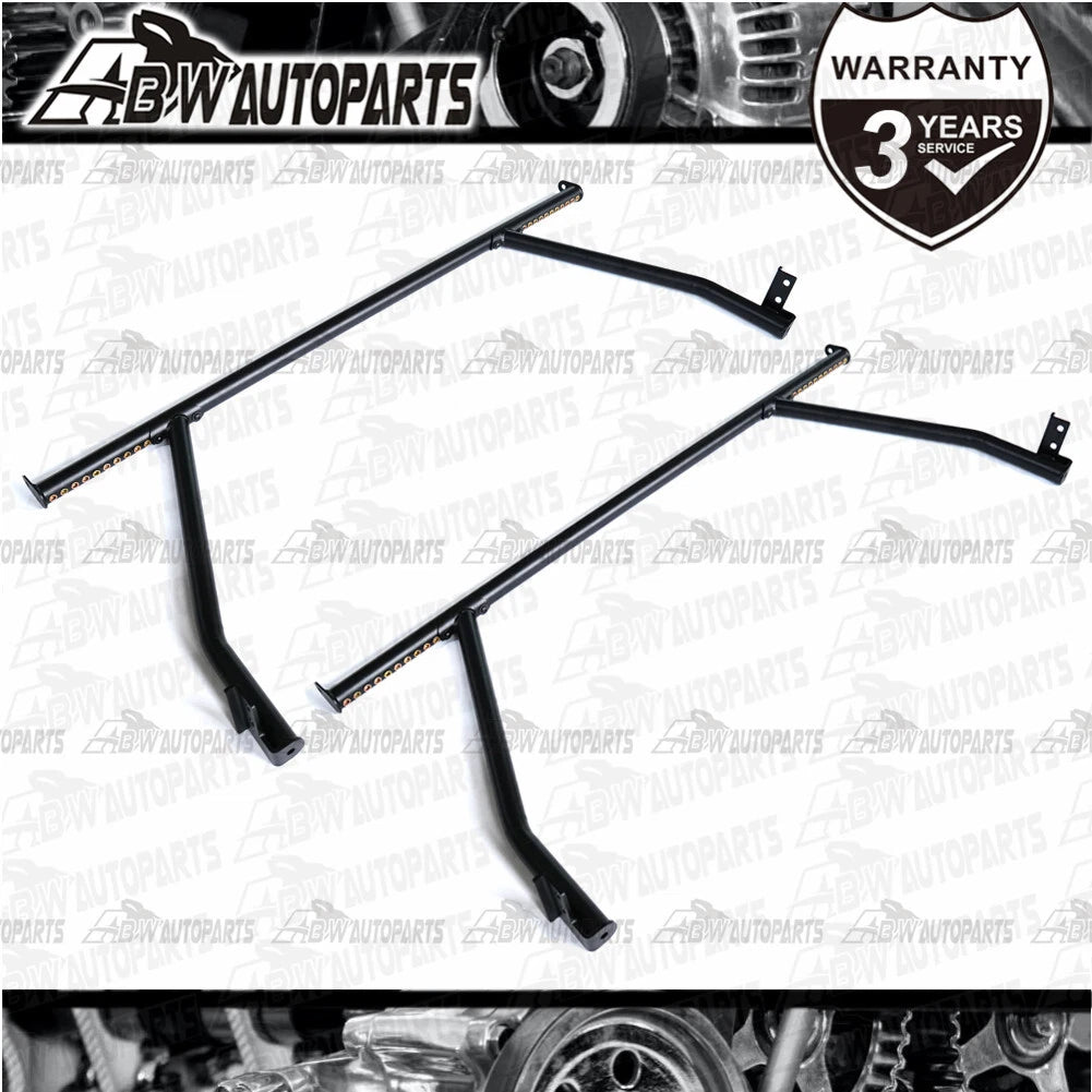 X2 Black Steel Heavy Duty Adjustable UTE Tub Ladder Rack Roll Bar