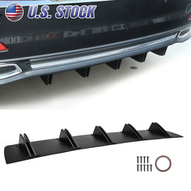 For Audi A3 A4 A5 A6 S3 Black Car Rear Diffuser Bumper Splitter Spoiler Lip Fins