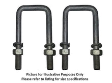 Load image into Gallery viewer, U Bolts 100mm SQUARE x 3" Galvanised ONE PAIR Boat Trailer Spring Washers Nuts