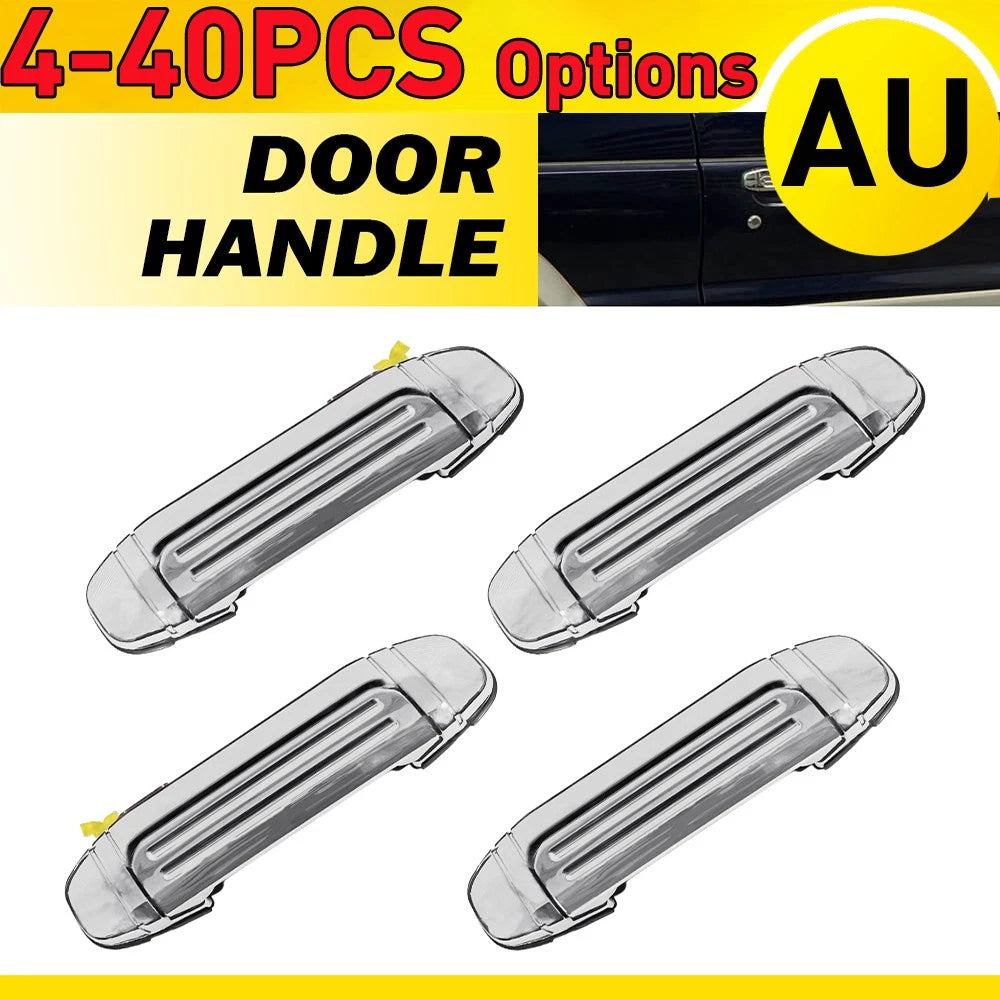 4-40X Chrome Front Rear Outside Door Handle For Mitsubishi Pajero NH NK NJ 91~00