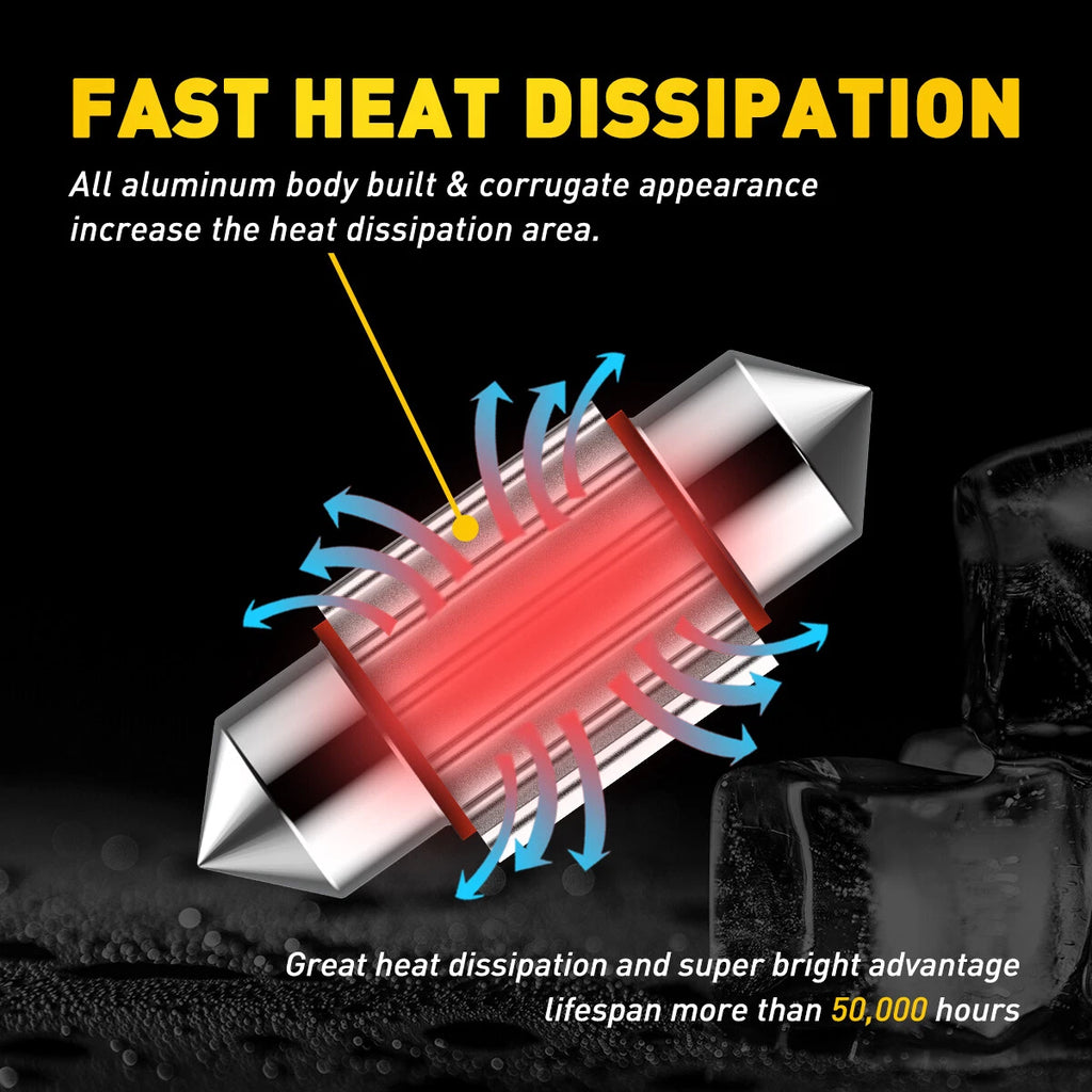 2 x 31MM FESTOON 4014 12SMD LED INTERIOR DOME MAP LIGHT BULB GLOBE 12V CAR 4WD