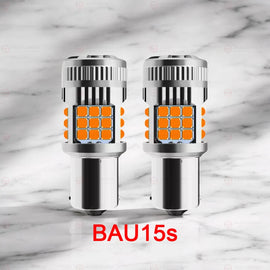 LED BAU15S PY21W 1156 CANBUS Amber Indicators Bulbs Globes Pair 2PCS
