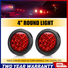 Load image into Gallery viewer, 4" inch Red LED Round Tail Light Indicator Brake Reverse Turn Trailer Truck