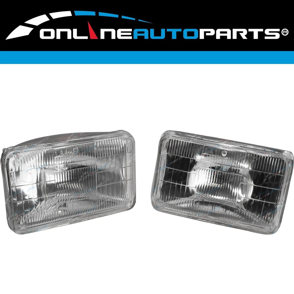 Set of 2 Sealed Beam 100x165mm 2 Pin 50w 12v Incandescent Dual Headlight System