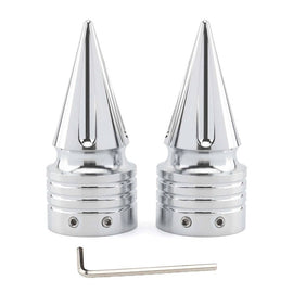 Chrome Spike Front Axle Cap Nut Covers Fit For Harley Dyna Softail Touring VRSC