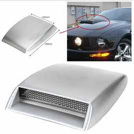 Universal Car Decorative Air Flow Intake Hood Scoop Vent Bonnet Cover Trim Silve