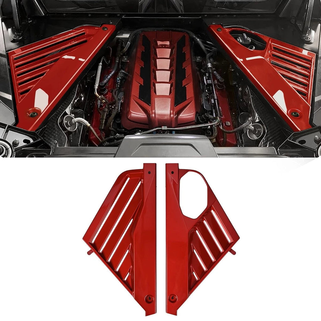 Red ABS Engine Bay Panel Cover for Chevrolet Corvette C8 Stingray 2020-2024 ST