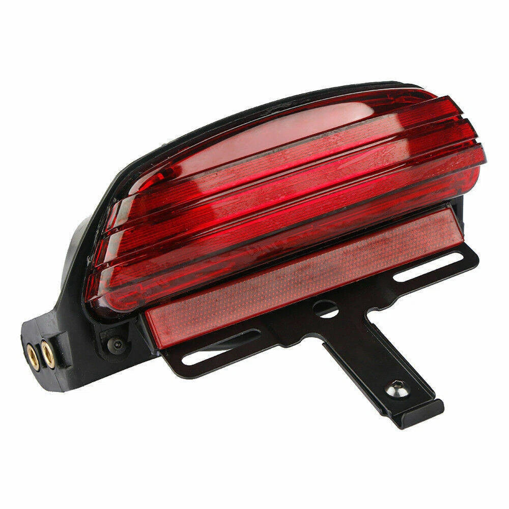 Motorcycle Tri-Bar Rear Fender LED Tail Brake Light For Harley FXST FXSTC Dyna S
