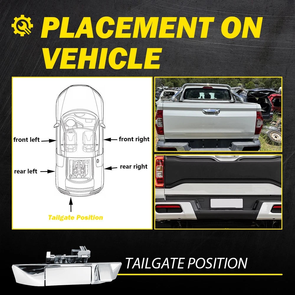NEW Chrome Tailgate Handle Back Door Handle With Camera Hole Fit MAXUS LDV T60