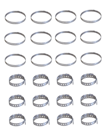 2 Size 24pc Universal Adjustable CV Joint Tie Rod Boot Stainless Steel Clamp Kit