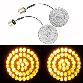 2x 1156 LED Turn Signal Light Front Rear Indicator Amber Lamp For Harley Touring