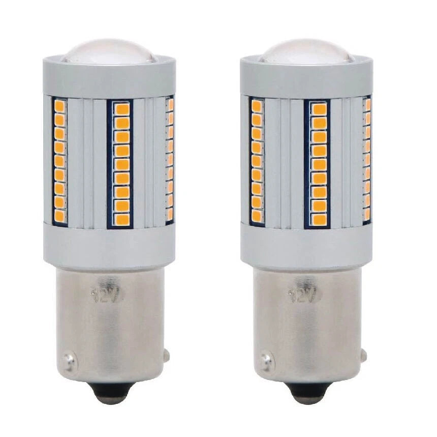 2pc LED Amber Indicator Signal Light Globe Bulb BAU15S PY21W 12V 21W Canbus