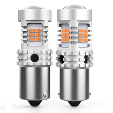 Load image into Gallery viewer, Pair 12V BA15S 1156 CAR GLOBE BRAKE LED REVERSE TAIL TURN STOP LIGHT BULB YELLOW