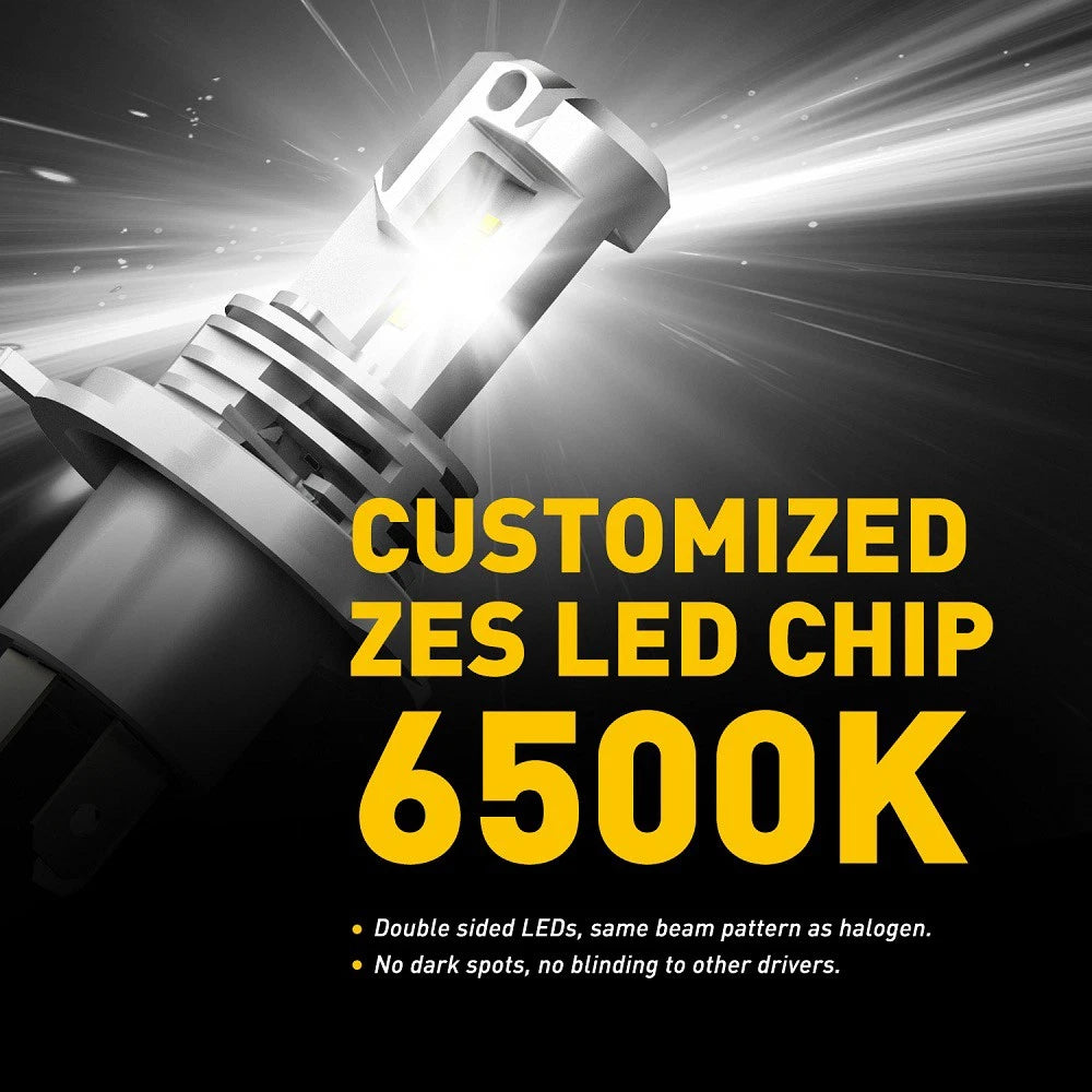 2PCS H4 9003 Headlight Globes Light LED Bulbs Kit White 6500K High Low Beam 12V