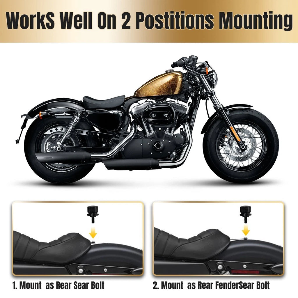 1pcs 6mm Rear Seat Bolt Screw Billet Aluminum Knurled Black for Harley 1996-2015