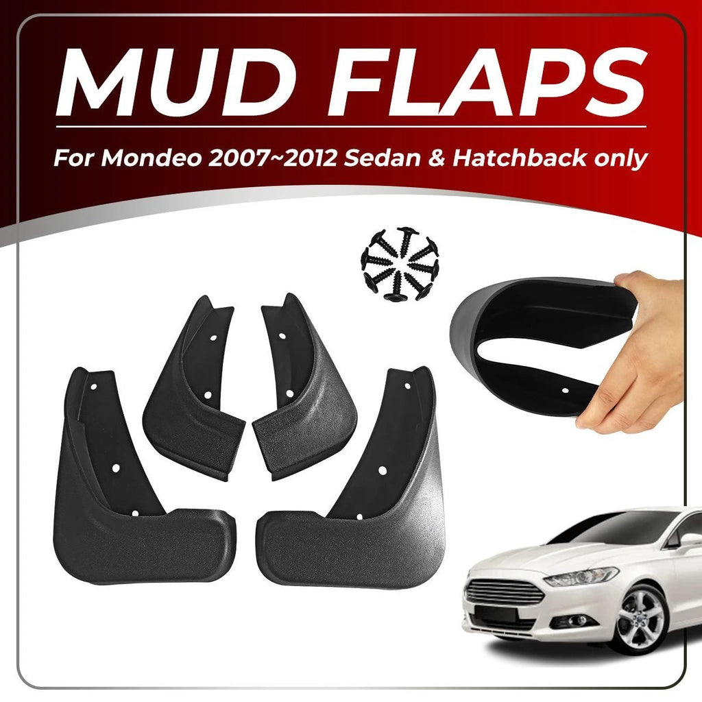 4Pcs Black Mudguards Splash Guards Mud Flaps Mudflaps For Ford Mondeo 2007~2012