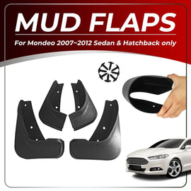 4Pcs Black Mudguards Splash Guards Mud Flaps Mudflaps For Ford Mondeo 2007~2012