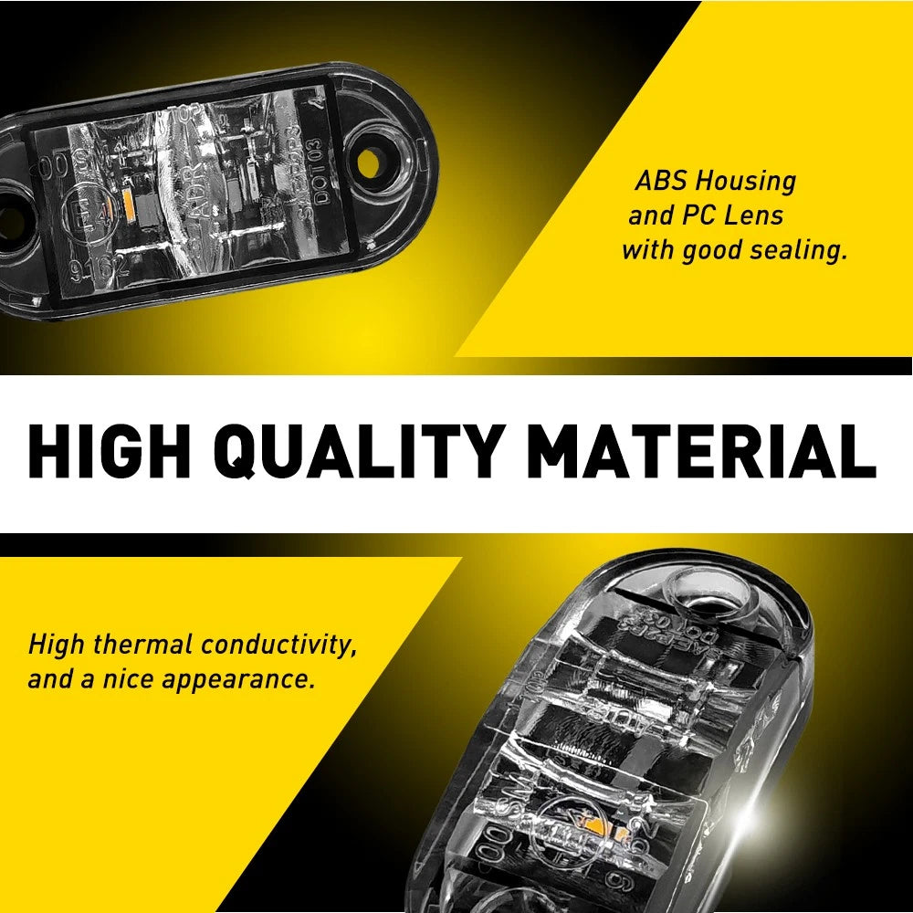 10-40X LED Clearance Lights-Amber/Red Side Markers Truck/Trailer/RV/Caravan NEWA