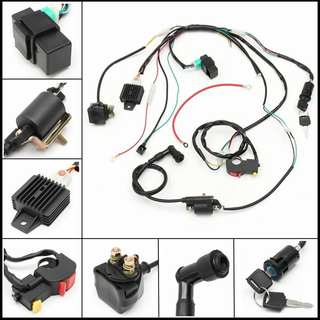Wiring Harness Loom Solenoid Coil CDI For 50cc 110cc 125cc PIT Quad Dirt Bike ST