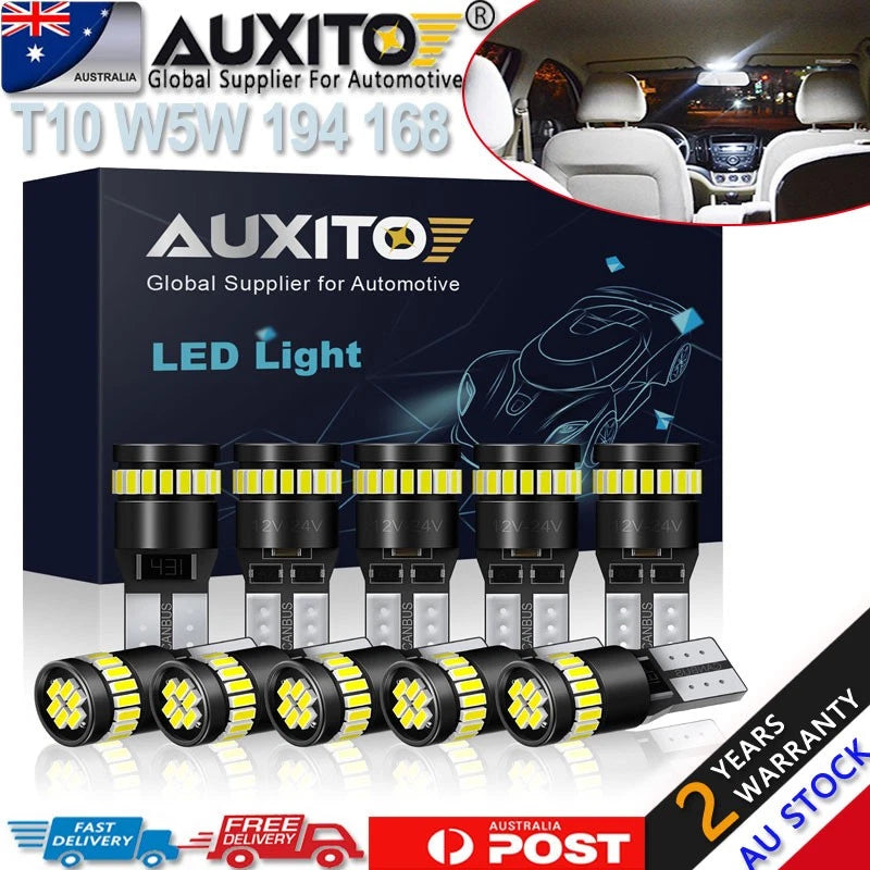 10x Canbus White 194 168 T10 LED Car Side Wedge Parker Light Globe Bulbs Globes