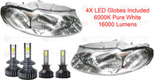 Load image into Gallery viewer, Chrome Headlights Pair + Full LED Globes For Holden Commodore VT WH 1997-2003