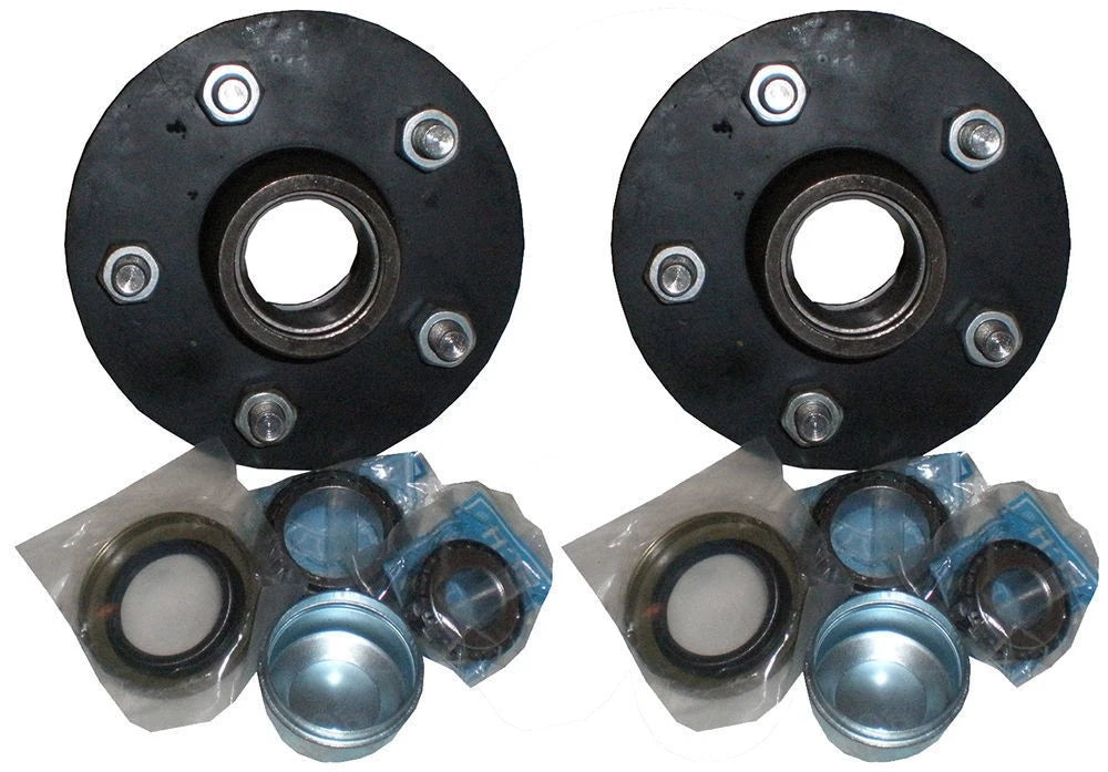 PAIR Holden HT Trailer Boat Caravan Lazy Wheel Hubs Black LM Bearings 5 Stud