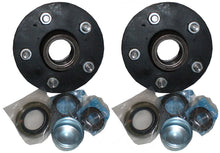 Load image into Gallery viewer, PAIR Holden HT Trailer Boat Caravan Lazy Wheel Hubs Black LM Bearings 5 Stud