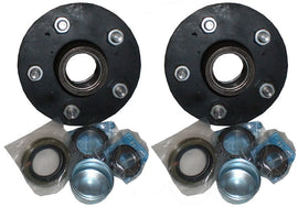 PAIR Holden HT Trailer Boat Caravan Lazy Wheel Hubs Black LM Bearings 5 Stud