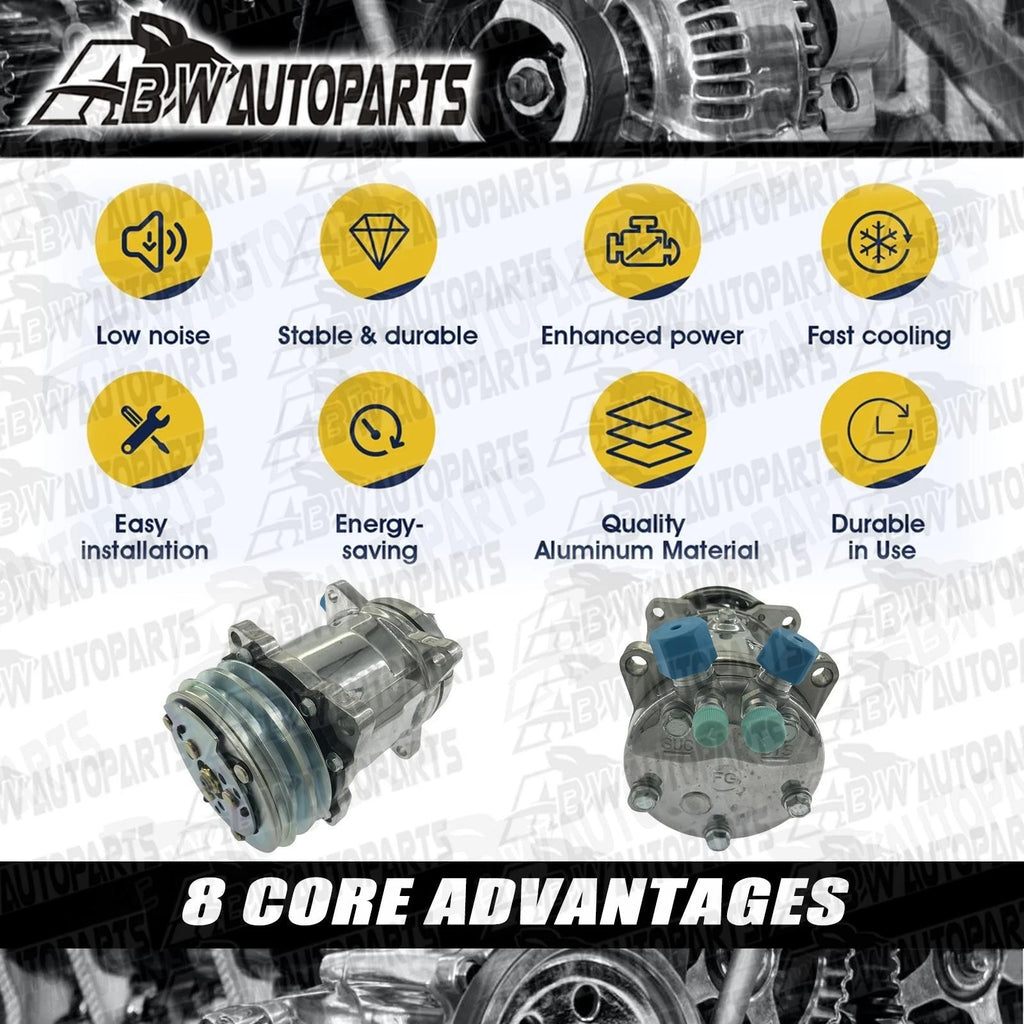 A/C AC Compressor Sanden 508 & Mounting Bracket For Small Block Chevy/Ford/GM AU