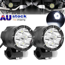 2x Motorcycle Spot light 6 LED Headlight Bike Waterproof Driving Fog Lamp 30W AU